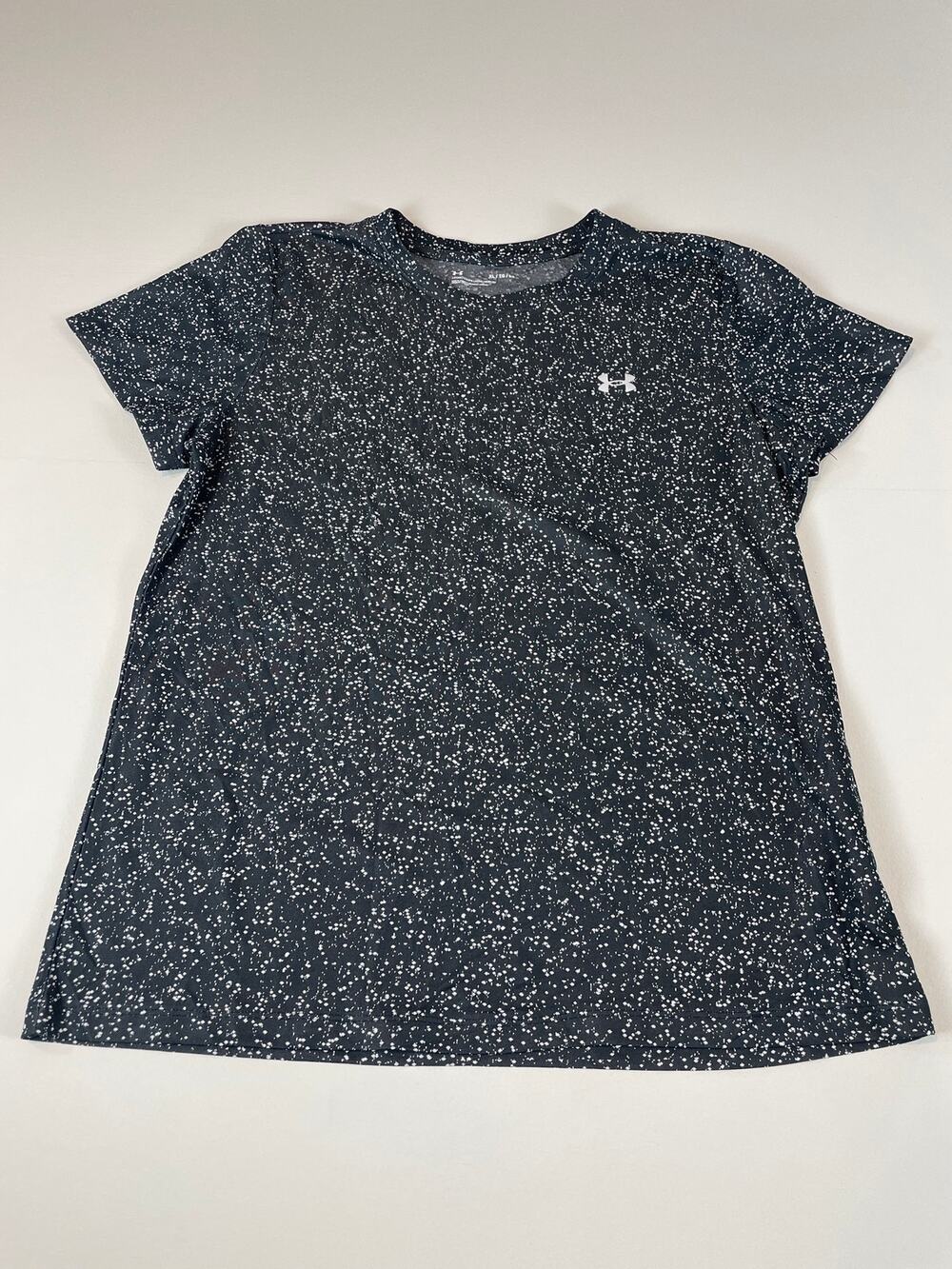 Under Armour Polka Dot Lightweight Athleisure Top Size XL Black White